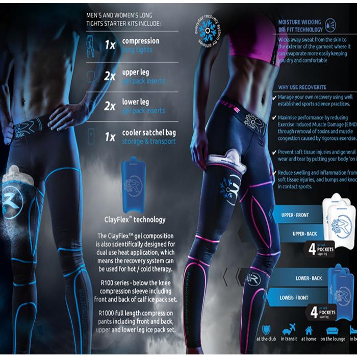Recoverite R100 Womans Ice Compression Tights-R80RugbyWebsite-Speed Power Stability Systems Ltd (XLR8)