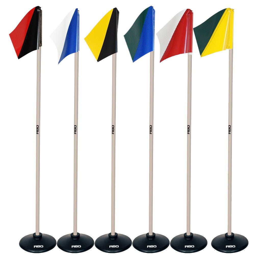 Artificial Surface / Indoor Pole with Club Colour Flag - Red / Green