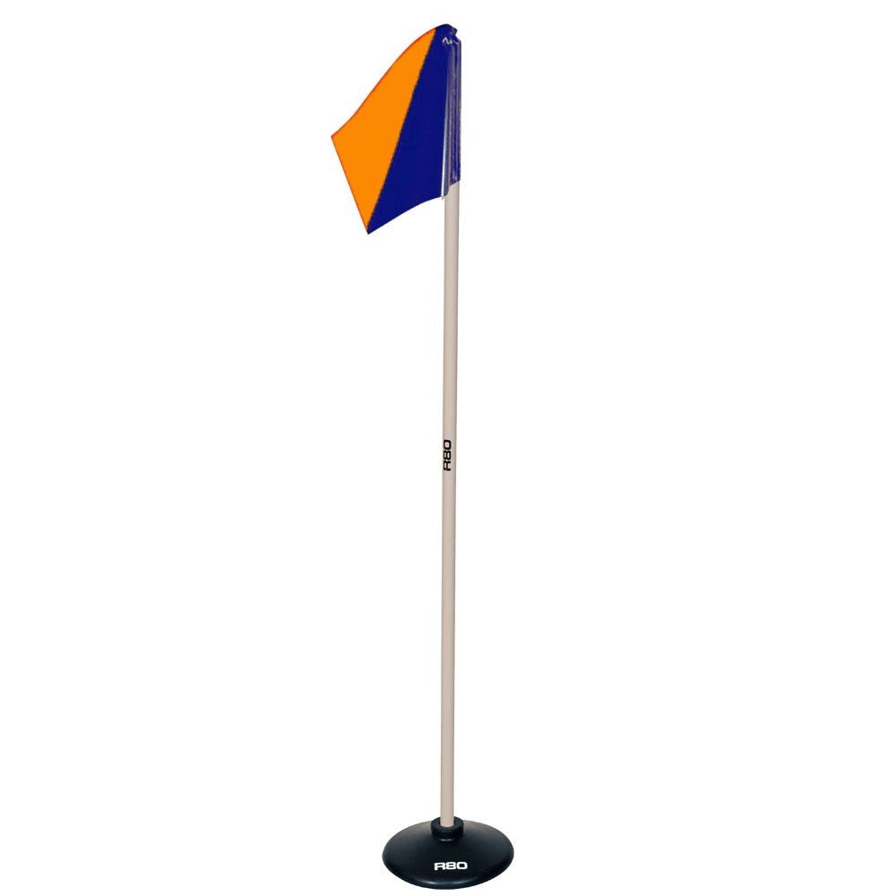 Artificial Surface / Indoor Pole with Club Colour Flag - Orange / Navy Blue