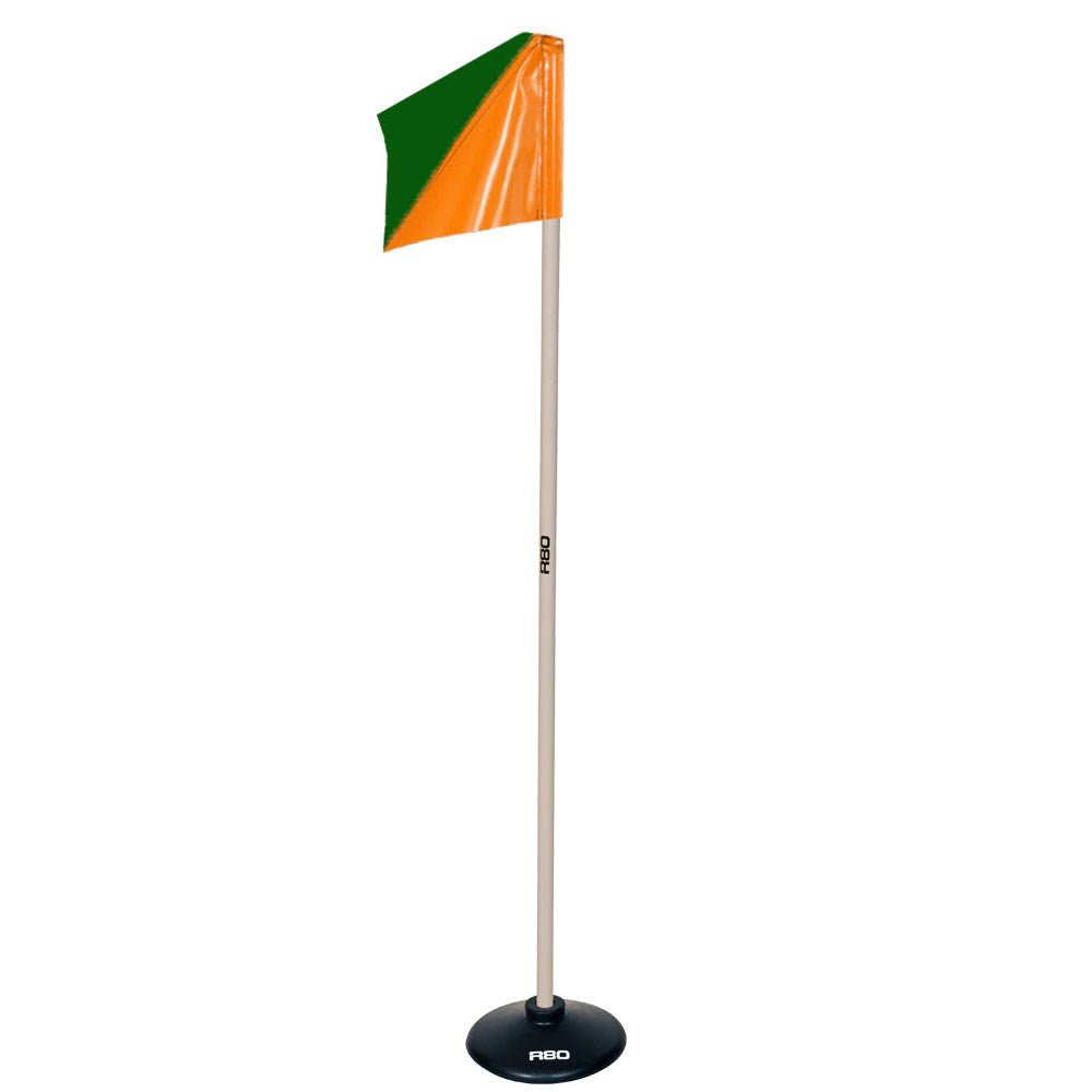 Artificial Surface / Indoor Pole with Club Colour Flag - Green / Orange