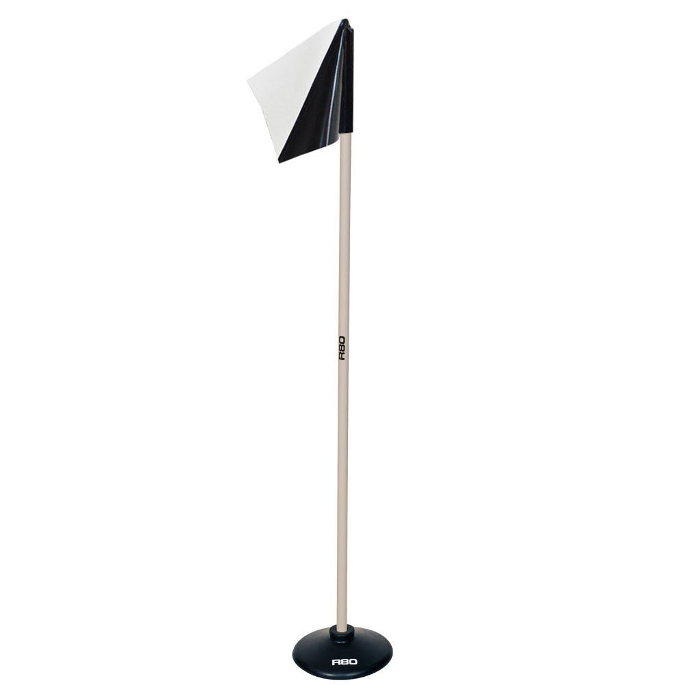 Artificial Surface / Indoor Pole with Club Colour Flag - Black / White