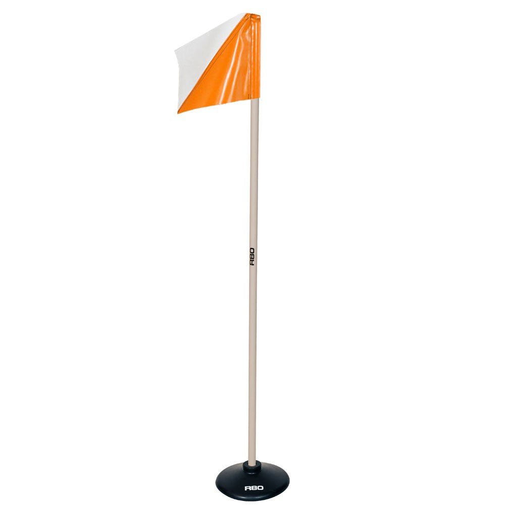 Artificial Surface / Indoor Pole with Club Colour Flag - White / Orange