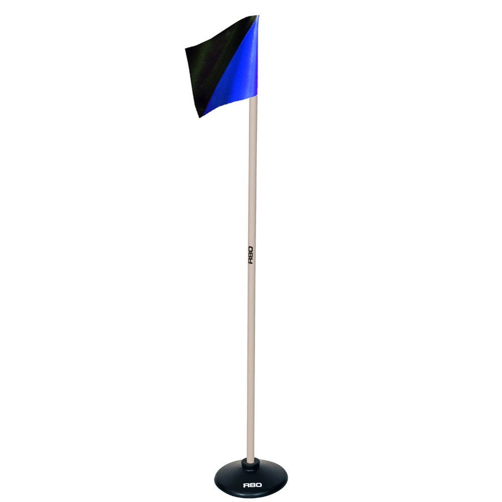 Artificial Surface / Indoor Pole with Club Colour Flag - Black / Blue