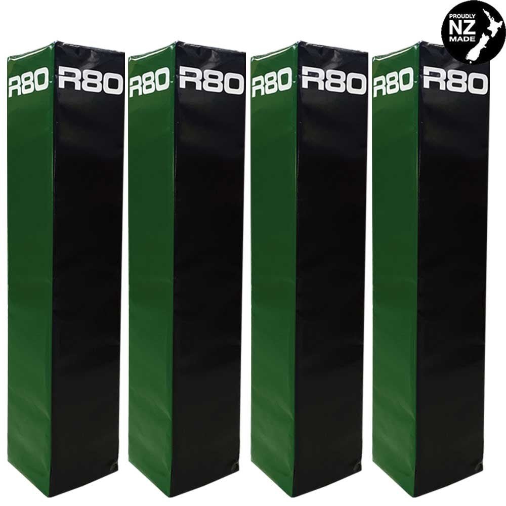 R80 Club Coloured Rugby Goal Post Protector Pads - Green & Black