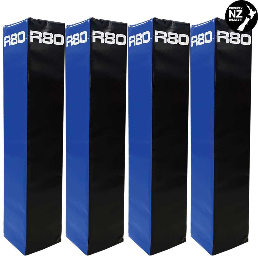 R80 Club Coloured Rugby Goal Post Protector Pads - Royal Blue & Black