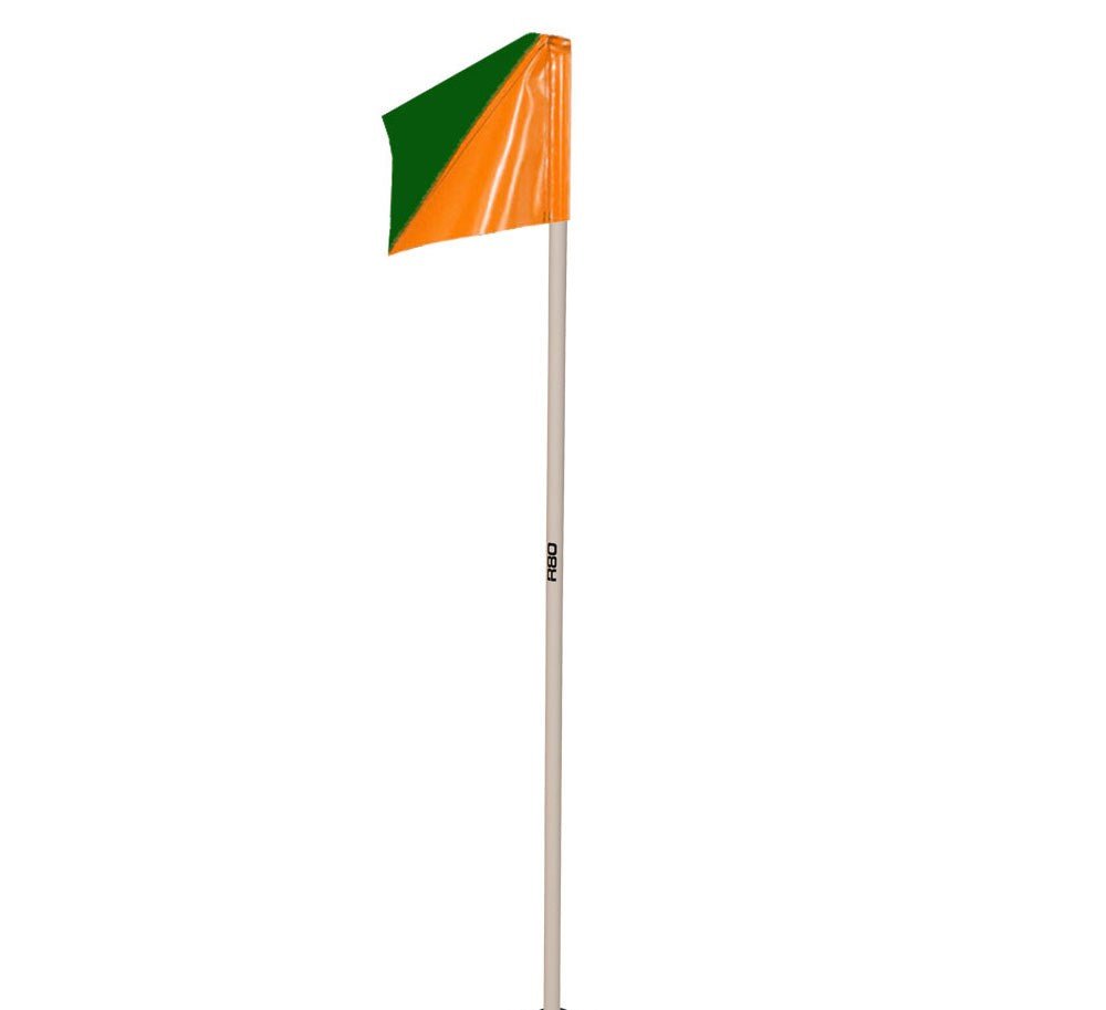 Sideline Pole with Club Colours Flag - Green / Orange