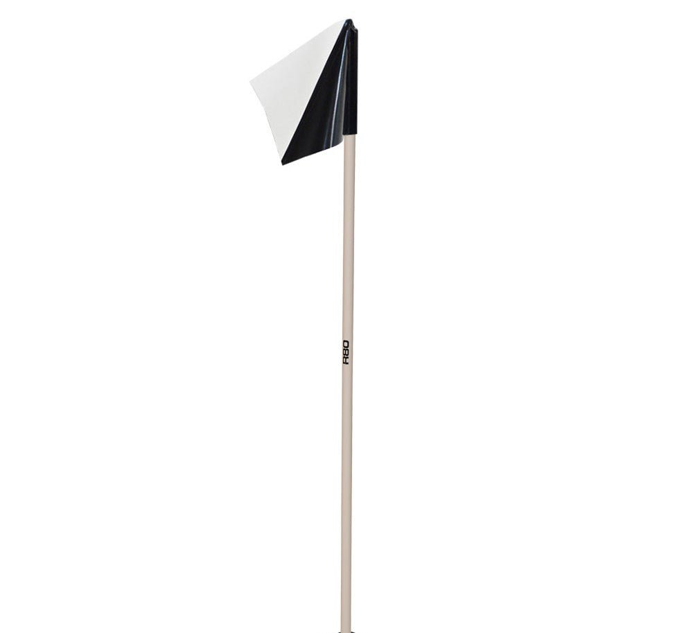Sideline Pole with Club Colours Flag - Black / White