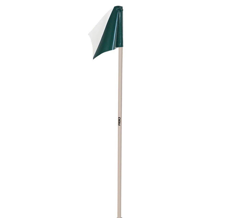 Sideline Pole with Club Colours Flag - Green /White