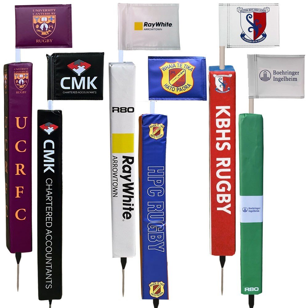 Touchline Pole with Printed Rigid Flag & Protector -