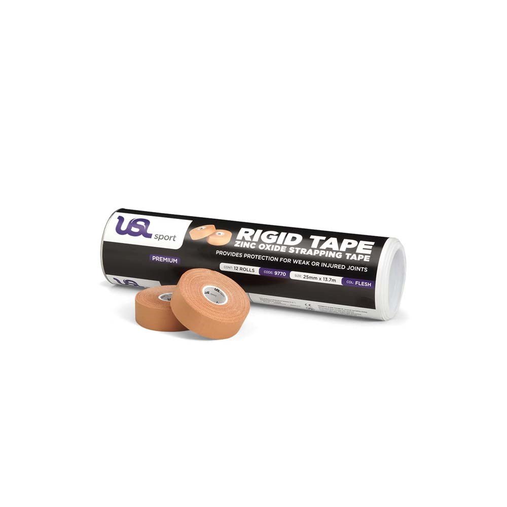 Premium Rigid Sports Tape Box Qtys - 25mm x 13.7m 12 DrumFlesh