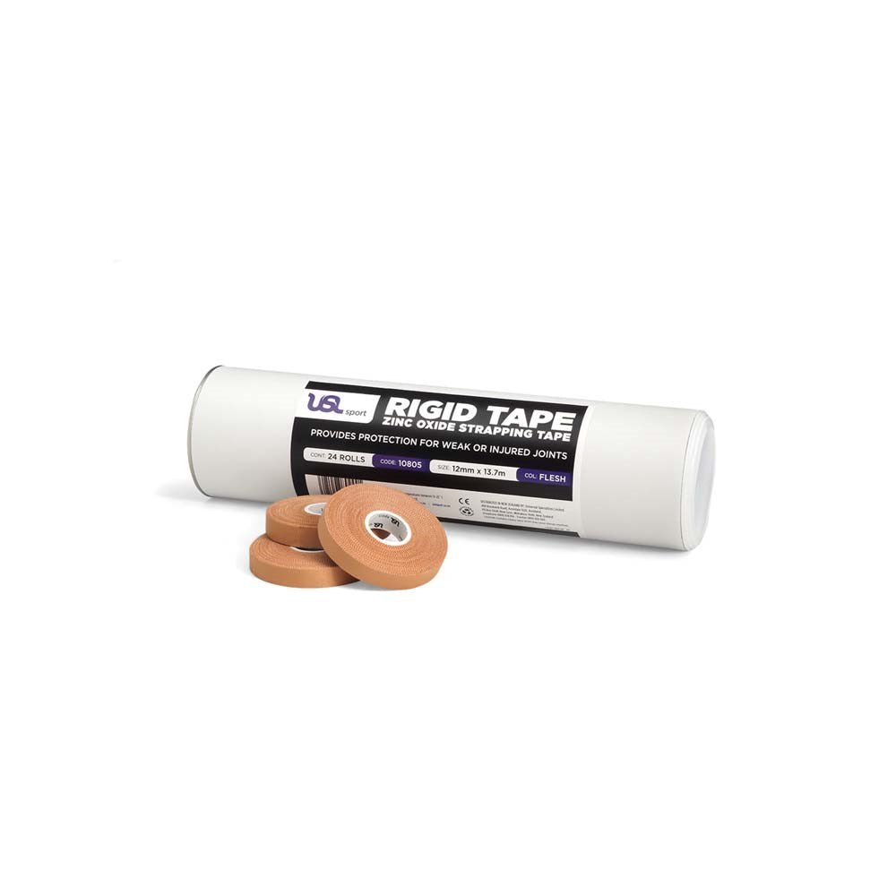 Premium Rigid Sports Tape Box Qtys - 12mm x 13.7m 24DrumFlesh