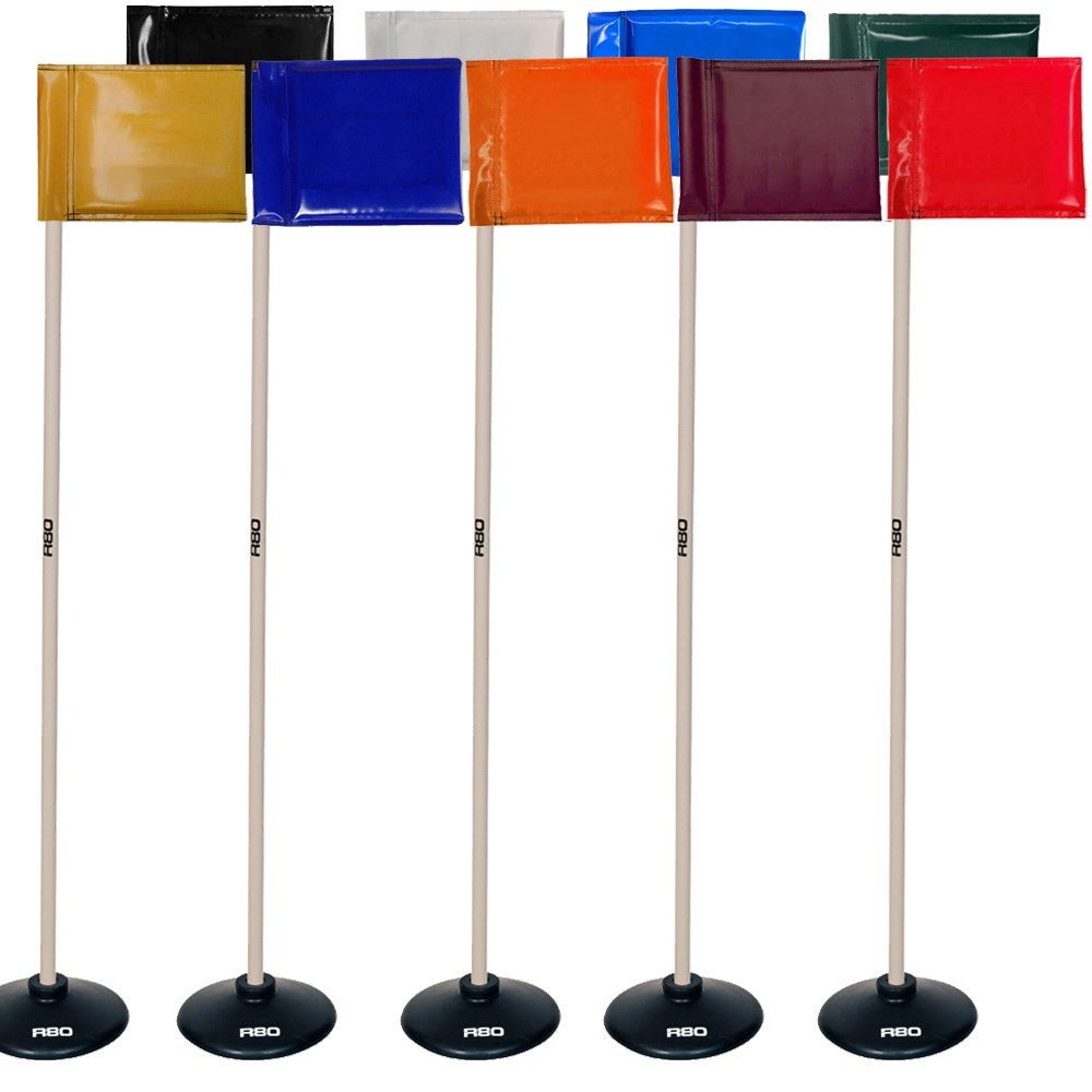R80 Artificial Surface / Indoor Pole with Rigid Flag - Orange