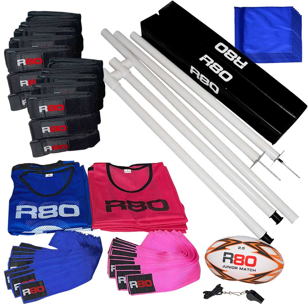 R80 Junior Rippa Team Sets with Posts & Corner Poles - Green / YellowJunior 115cm suits 4 to 10 year oldsJunior - 4 to 8 years