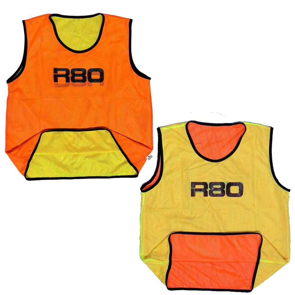 R80 Pro Reversible Training Bibs - SmallYellow / Orange