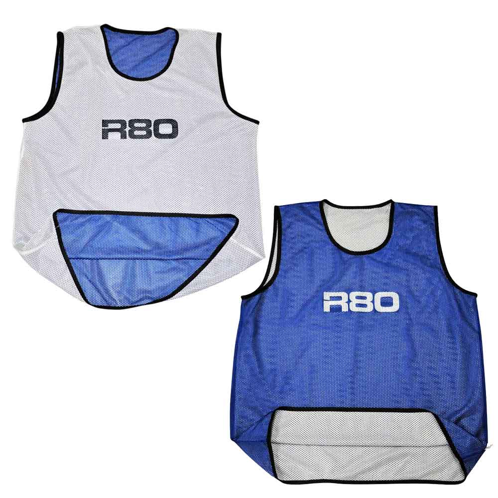 R80 Pro Reversible Training Bibs - LargeWhite / Blue