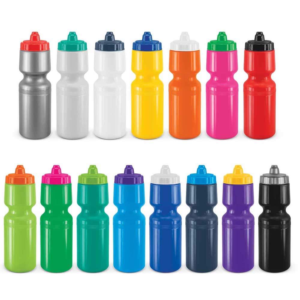 Water Bottles - Custom Team Colours - Purple BottleBlack Cap