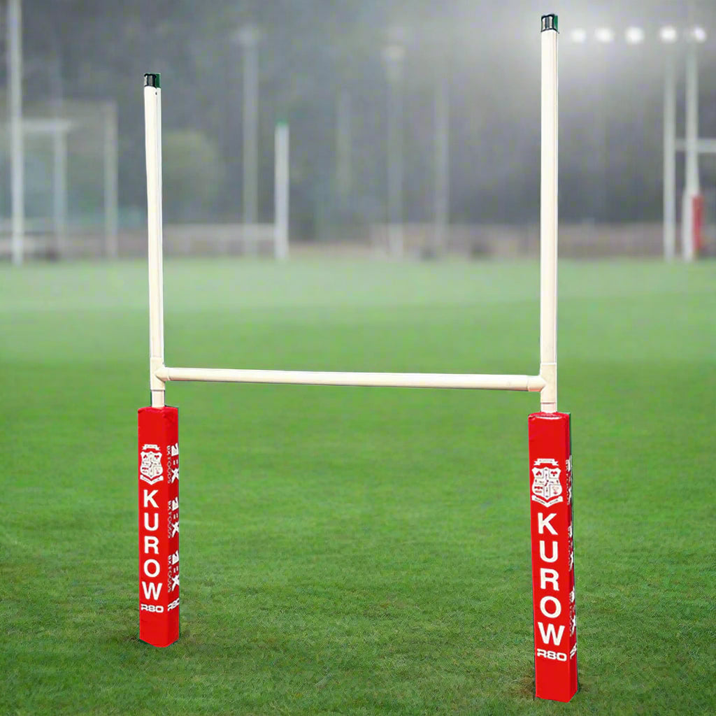 R80 Junior Portable Rugby Goal Posts with Branded Pads
