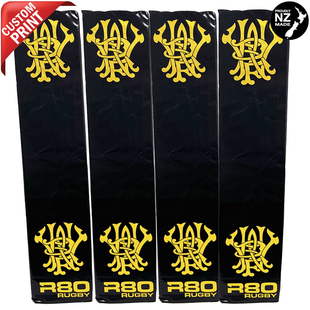 Custom Printed Rugby Goal Post Protector Pads - Black