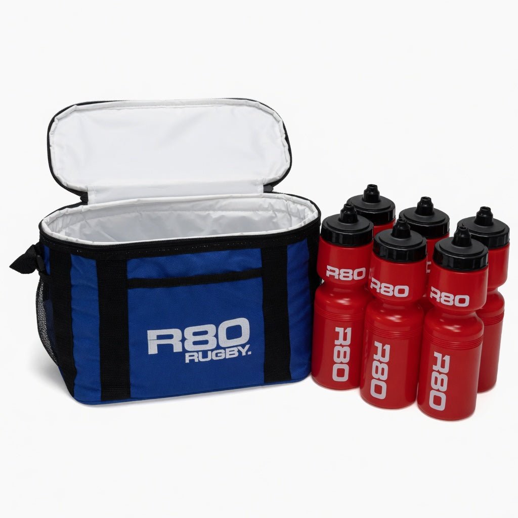 Drink Bottle Cooler Bag - Holds 6 - 8 Bottles - 6 - Bottle Set with Red Bottles