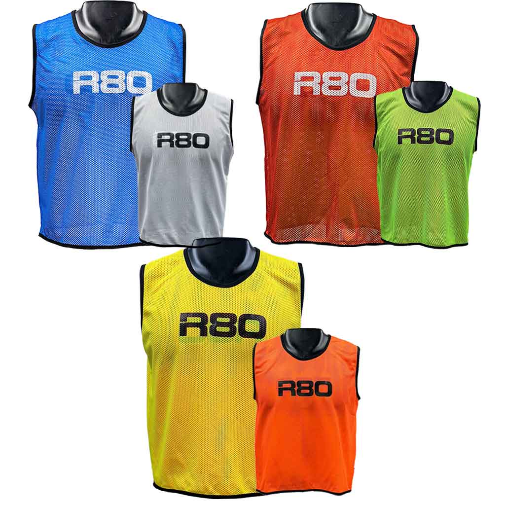 R80 Pro Reversible Training Bibs - SmallYellow / Orange