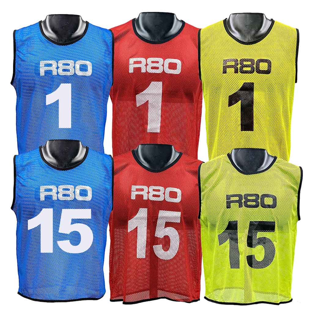 Sets of 15 Numbered Training Bibs - R80 Rugby