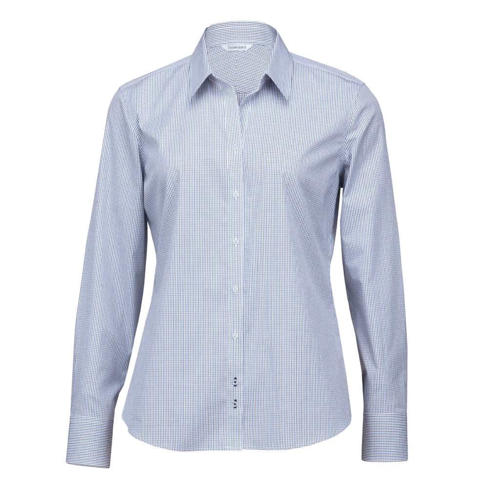 The Cedar Hill Check Shirt - Womens - white/navy/brown18