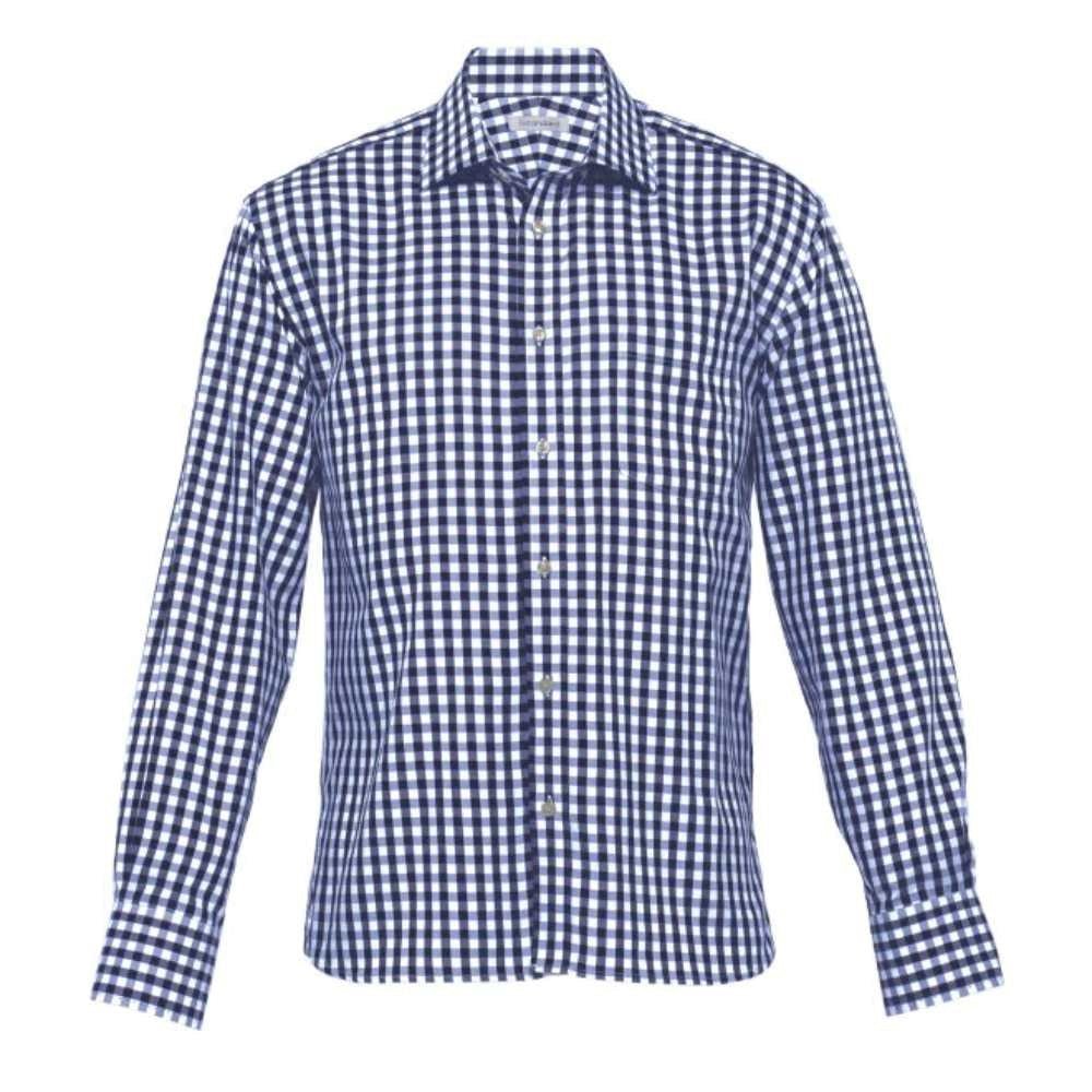 The Hartley Check Shirt - Mens - navy/whiteS