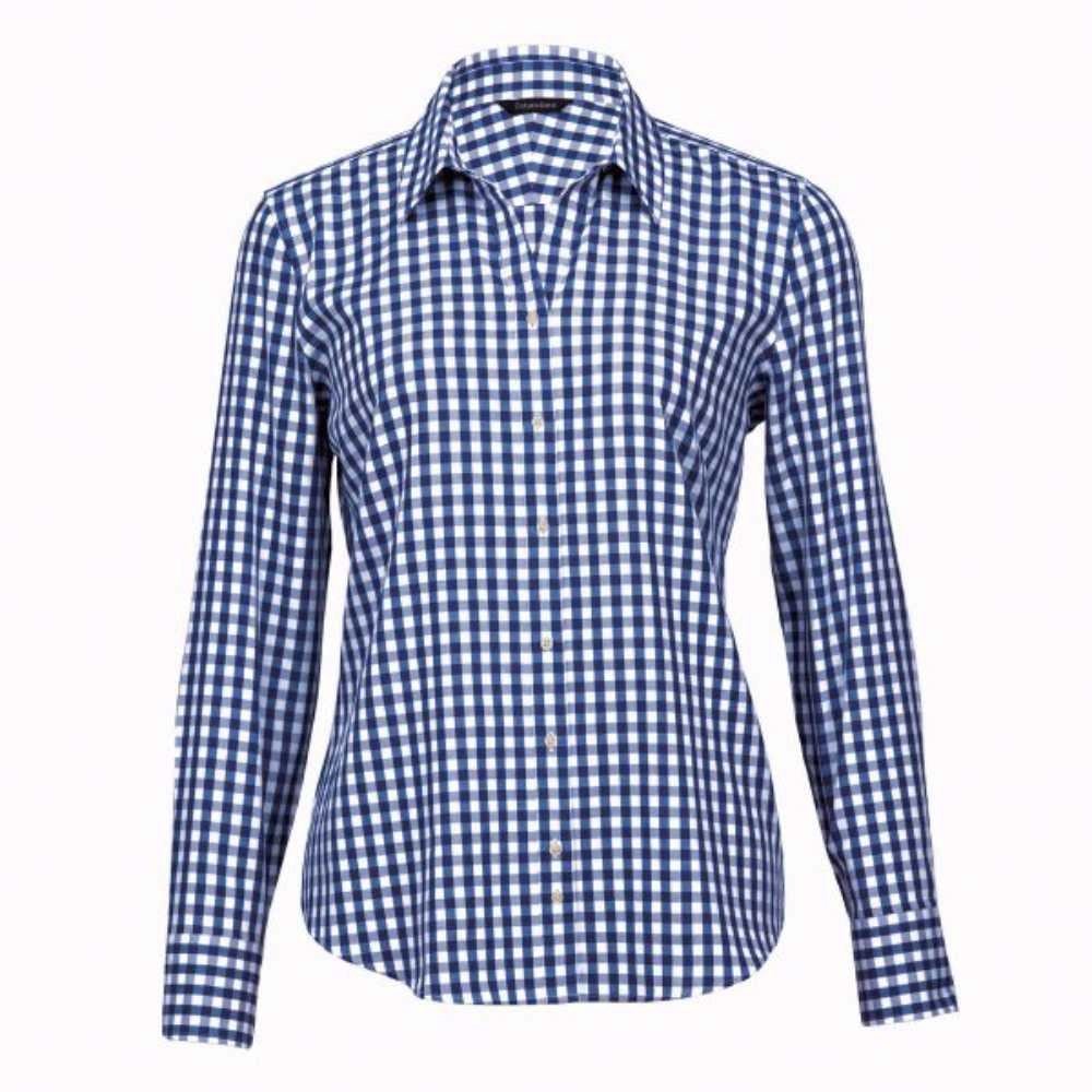 The Hartley Check Shirt - Womens - navy/white18