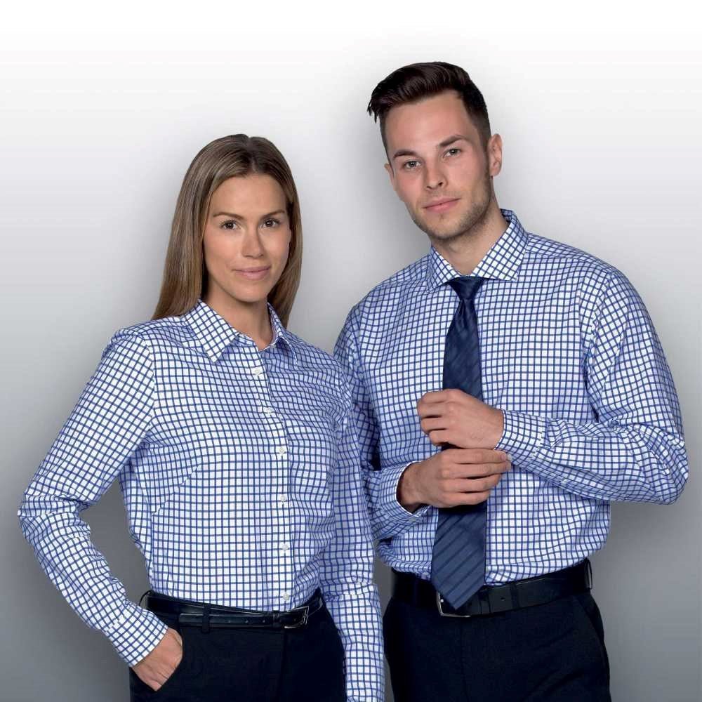 The Identity Check Shirt - Mens - french blue/whiteS