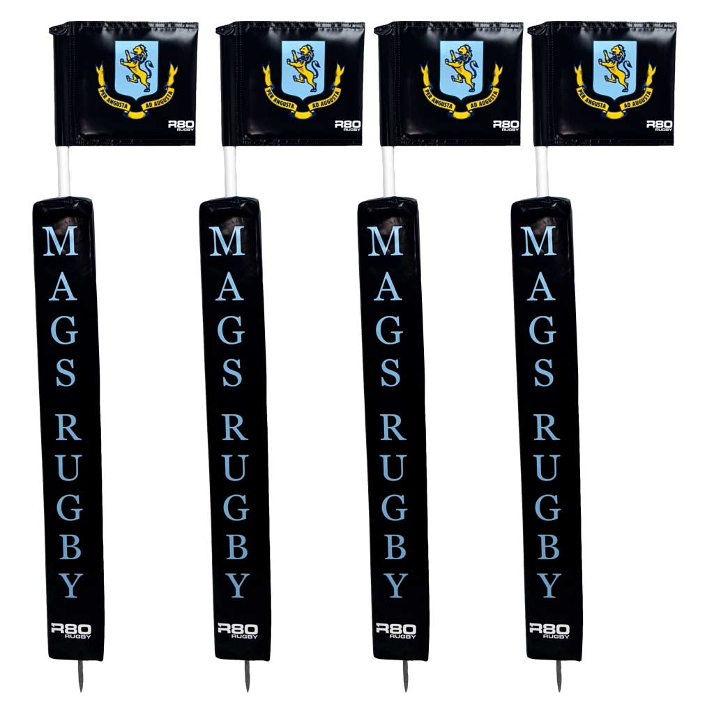 Touchline Pole with Printed Rigid Flag & Protector - R80 Rugby