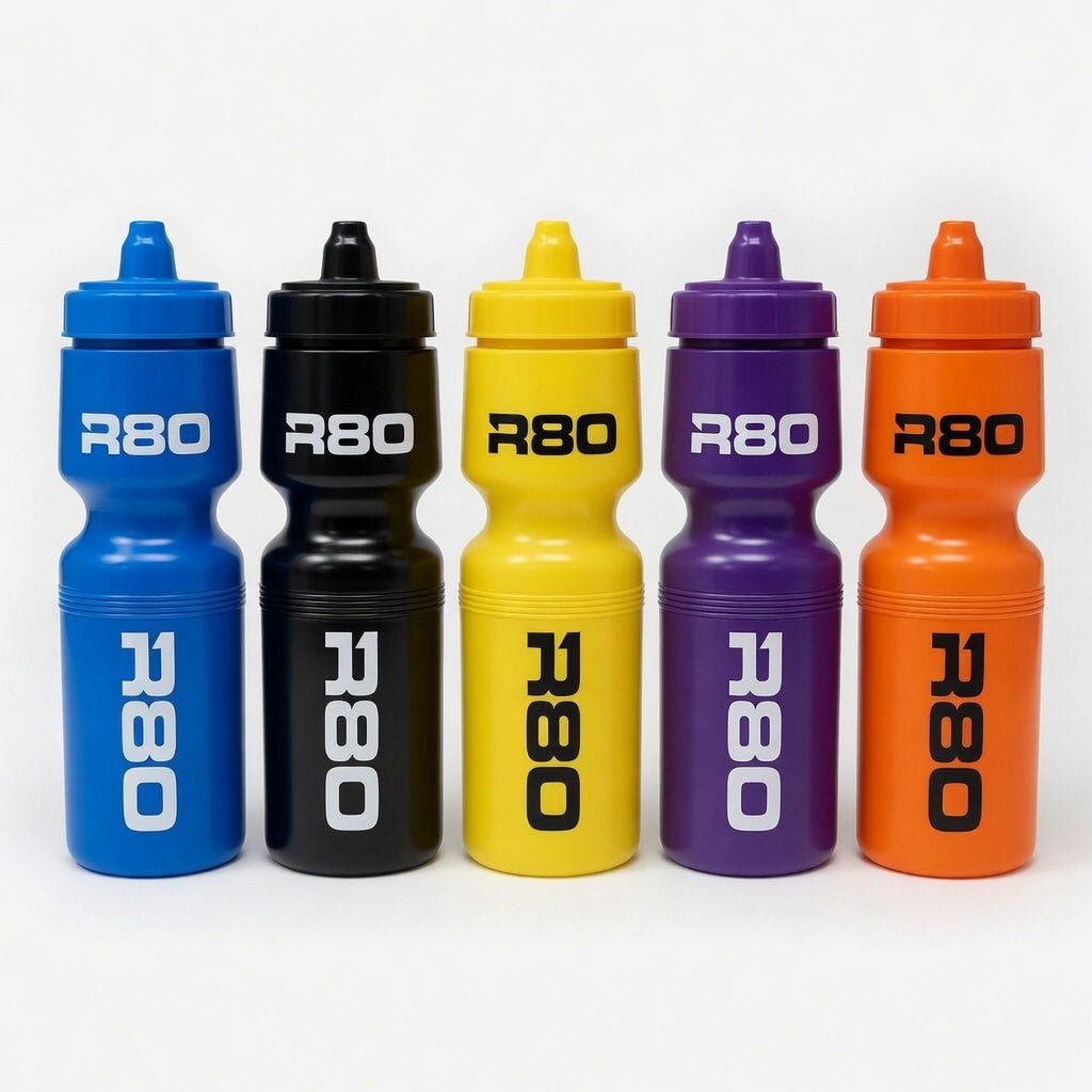 Water Bottles - Custom Team Colours - Purple BottleBlack Cap