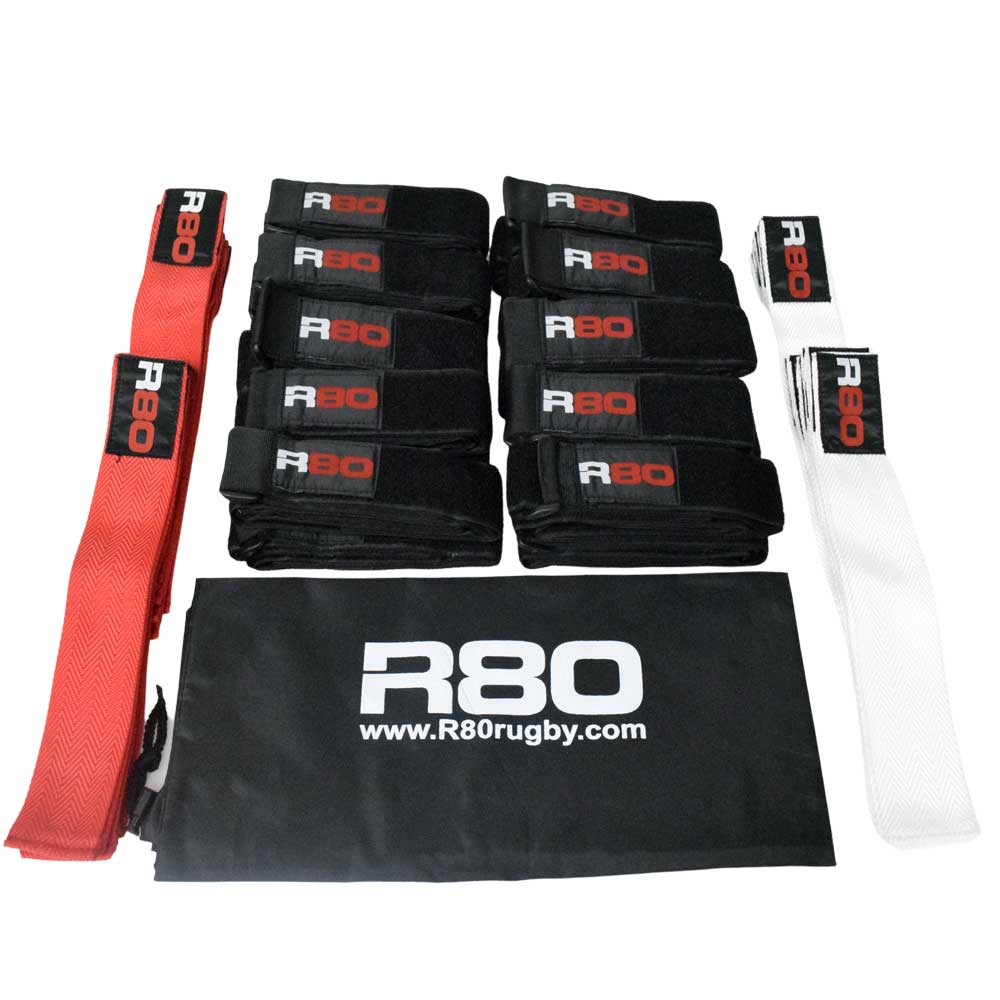 Adult Tag Rugby Sets for 20 Players - Red/White
