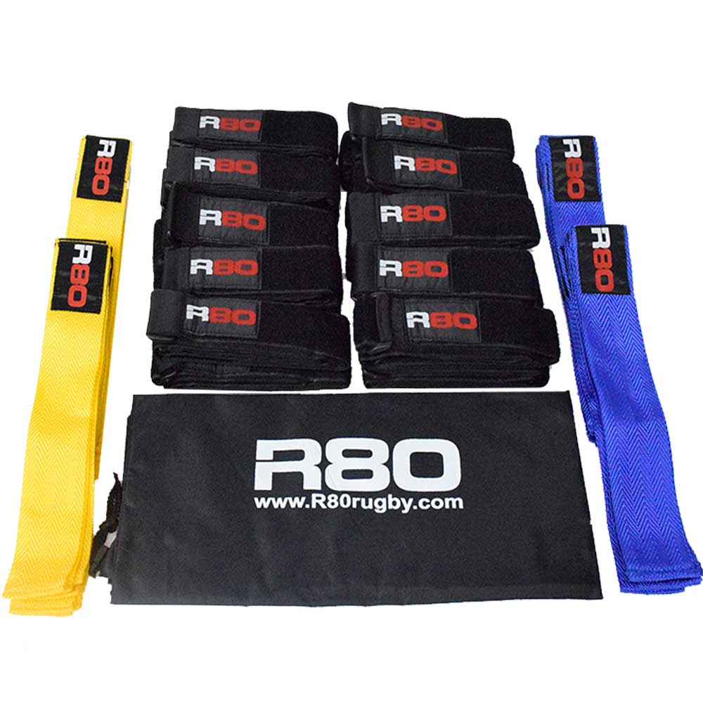Adult Tag Rugby Sets for 20 Players - Blue/Yellow