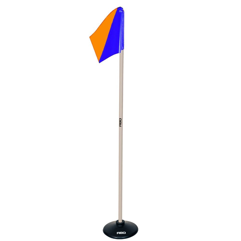 Artificial Surface / Indoor Pole with Club Colour Flag - Royal Blue / Orange