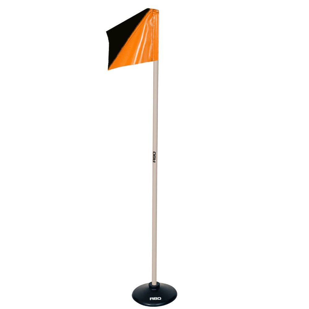 Artificial Surface / Indoor Pole with Club Colour Flag - Black / Orange