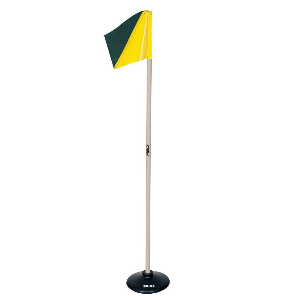 Artificial Surface / Indoor Pole with Club Colour Flag - Yellow / Green