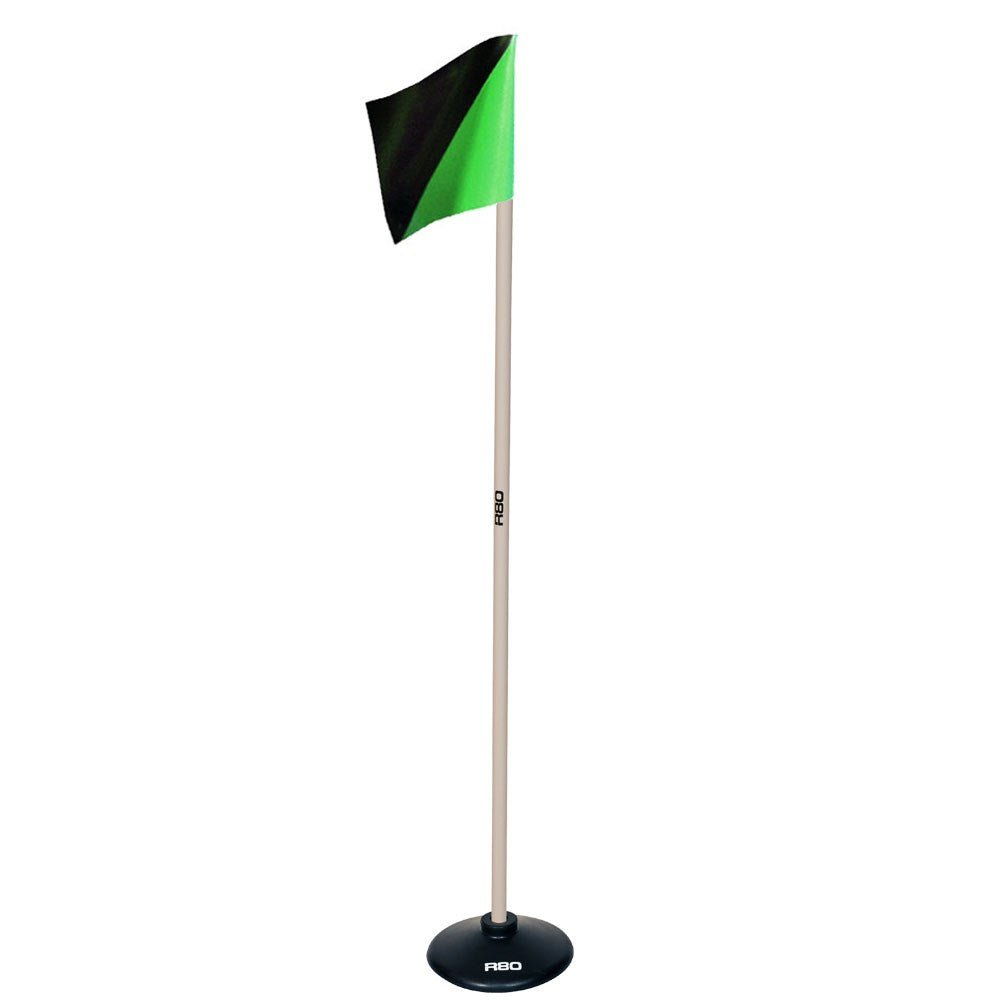 Artificial Surface / Indoor Pole with Club Colour Flag - Green / Black