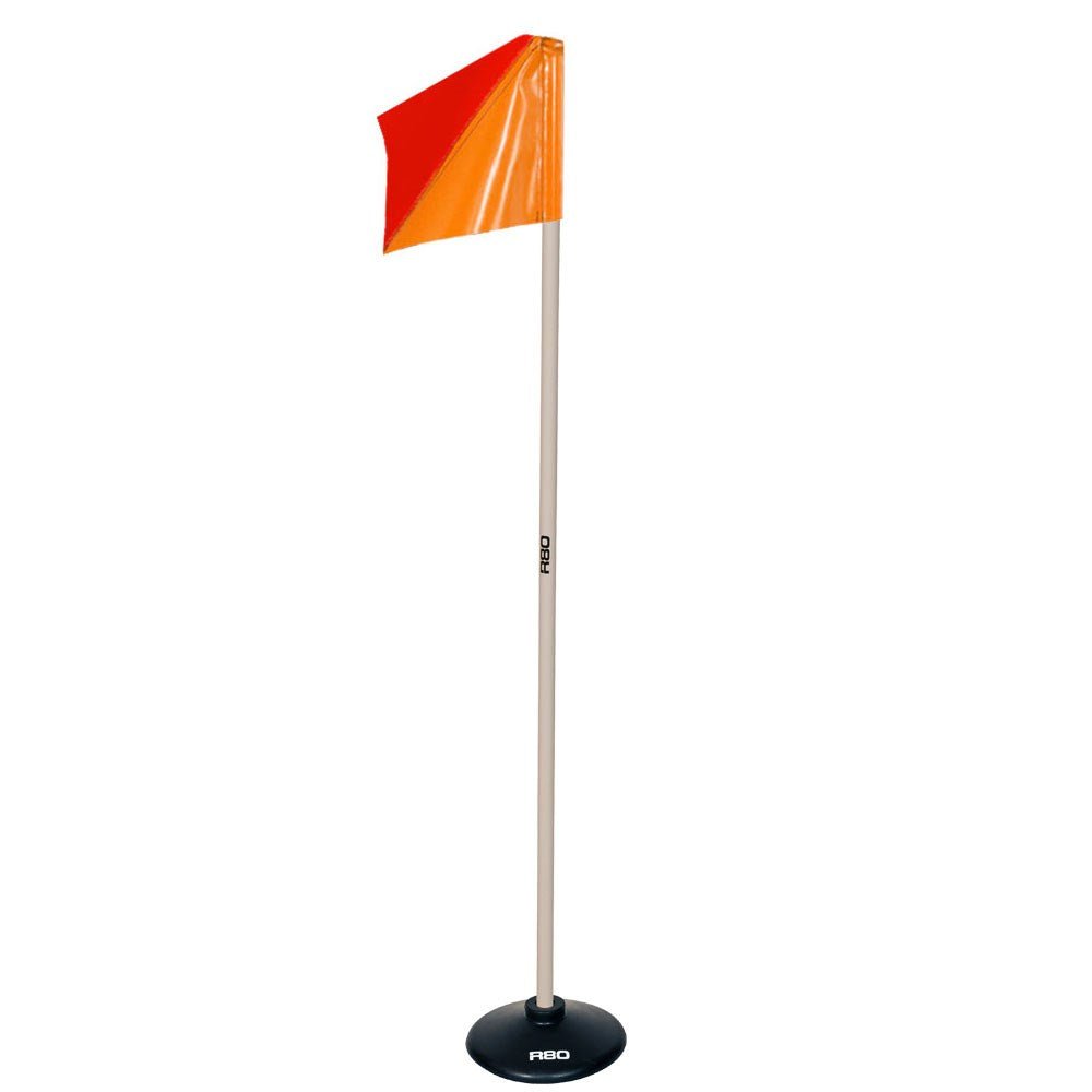 Artificial Surface / Indoor Pole with Club Colour Flag - Red / Orange