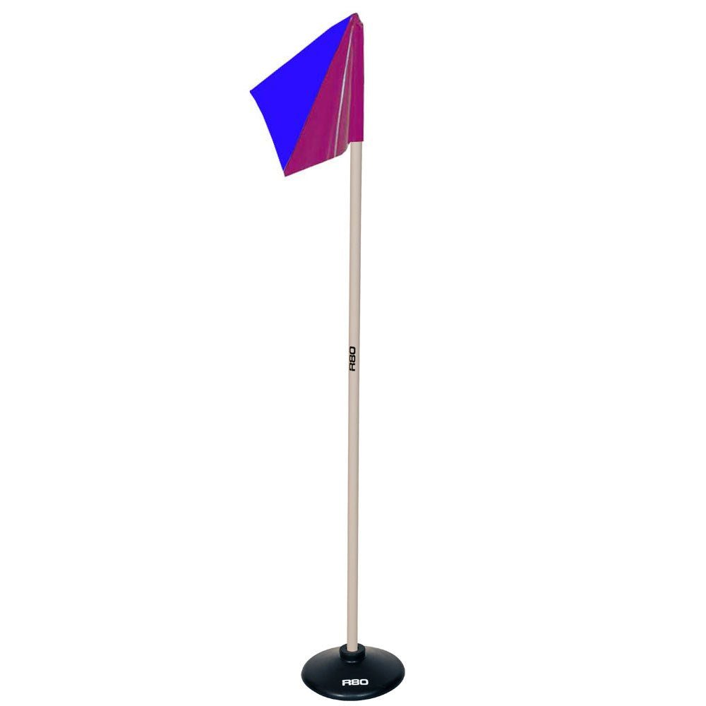 Artificial Surface / Indoor Pole with Club Colour Flag - Royal Blue / Orange