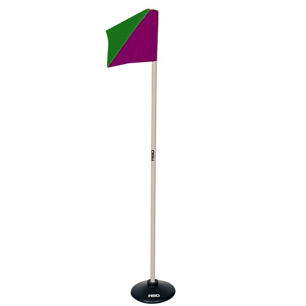 Artificial Surface / Indoor Pole with Club Colour Flag - Green / Orange