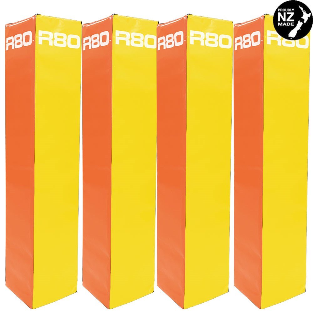 R80 Club Coloured Rugby Goal Post Protector Pads - Yellow & Orange
