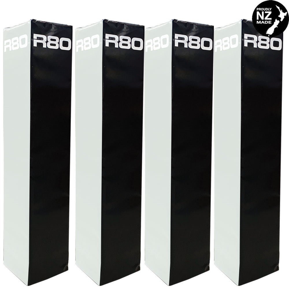 R80 Club Coloured Rugby Goal Post Protector Pads - Black & White