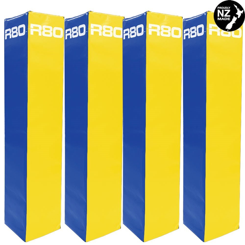 R80 Club Coloured Rugby Goal Post Protector Pads - Royal Blue &amp; Yellow