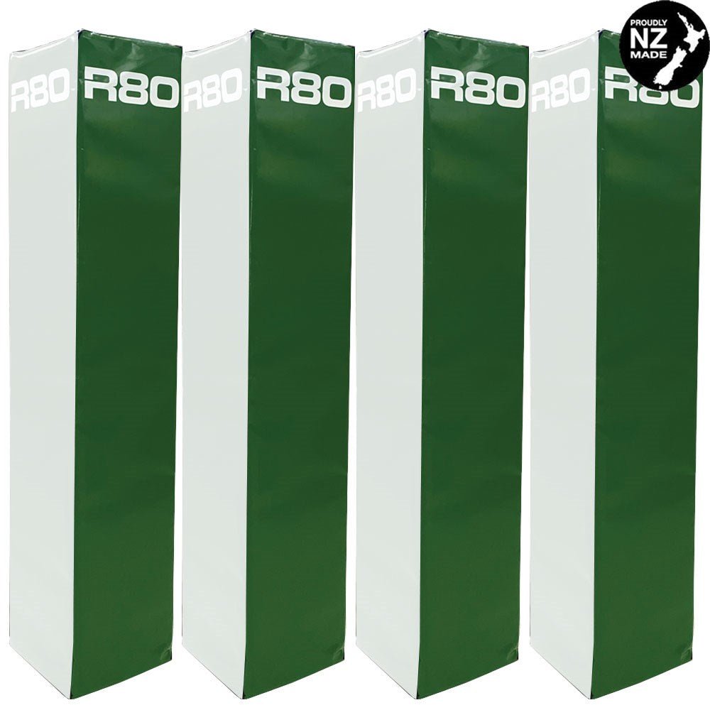 R80 Club Coloured Rugby Goal Post Protector Pads - Green &White