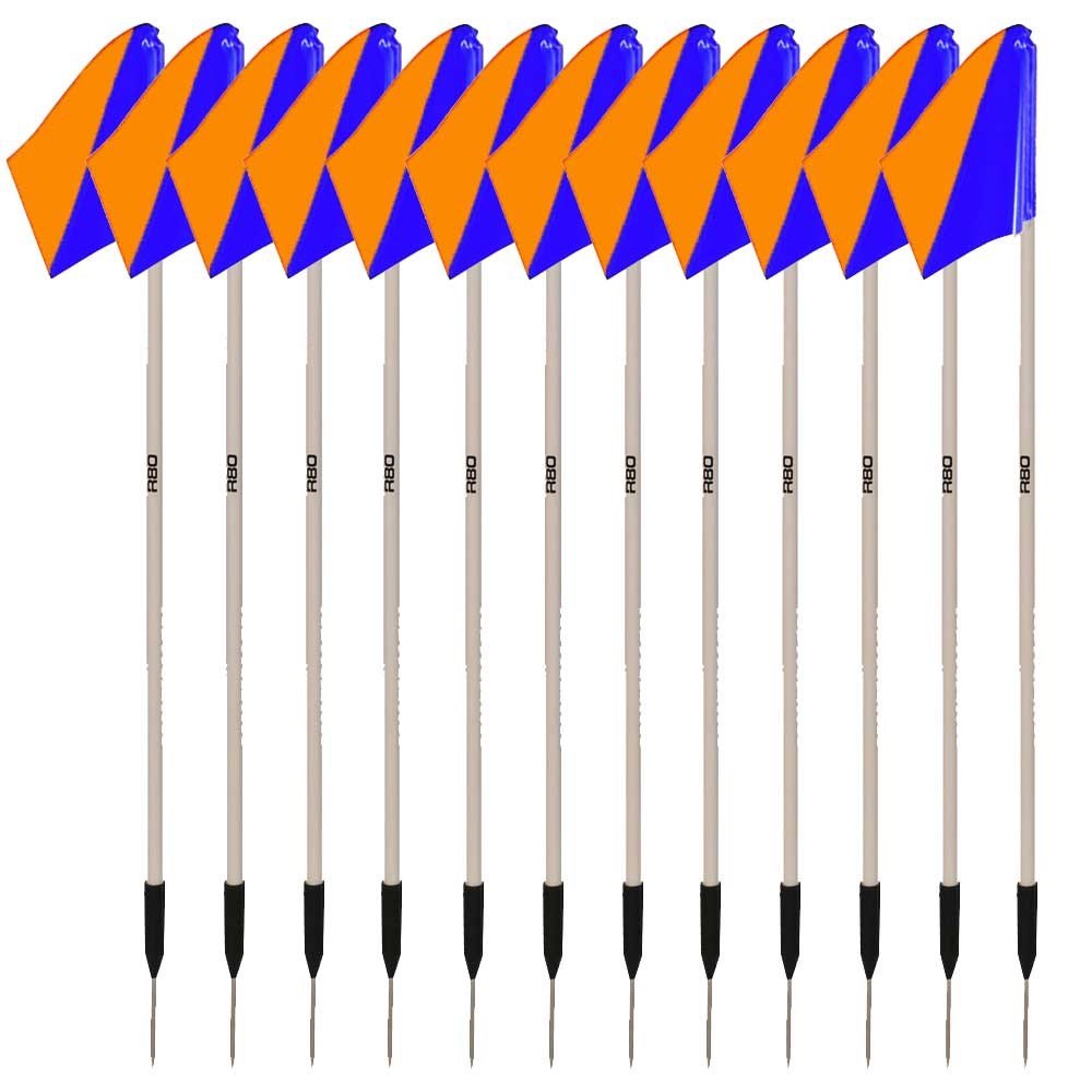 Sideline Pole with Club Colours Flag Sets - Royal Blue / OrangeSet of 14