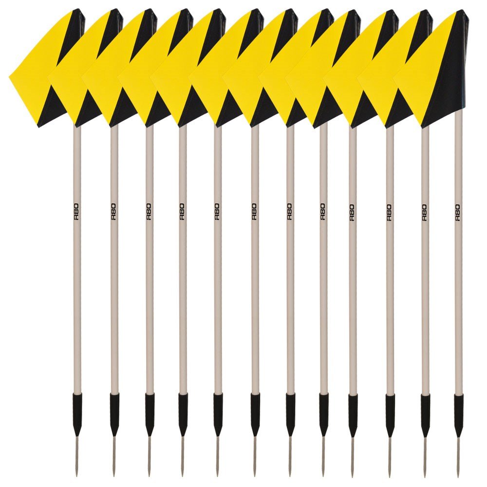 Sideline Pole with Club Colours Flag Sets - Yellow / BlackSet of 14
