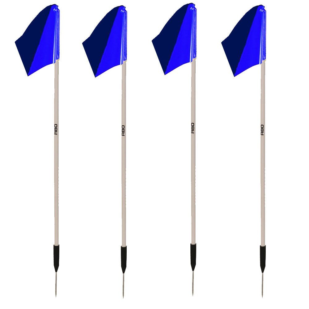 Sideline Pole with Club Colours Flag Sets - Royal Blue / Navy BlueSet of 4