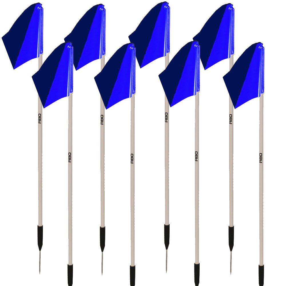 Sideline Pole with Club Colours Flag Sets - Royal Blue / Navy BlueSet of 8