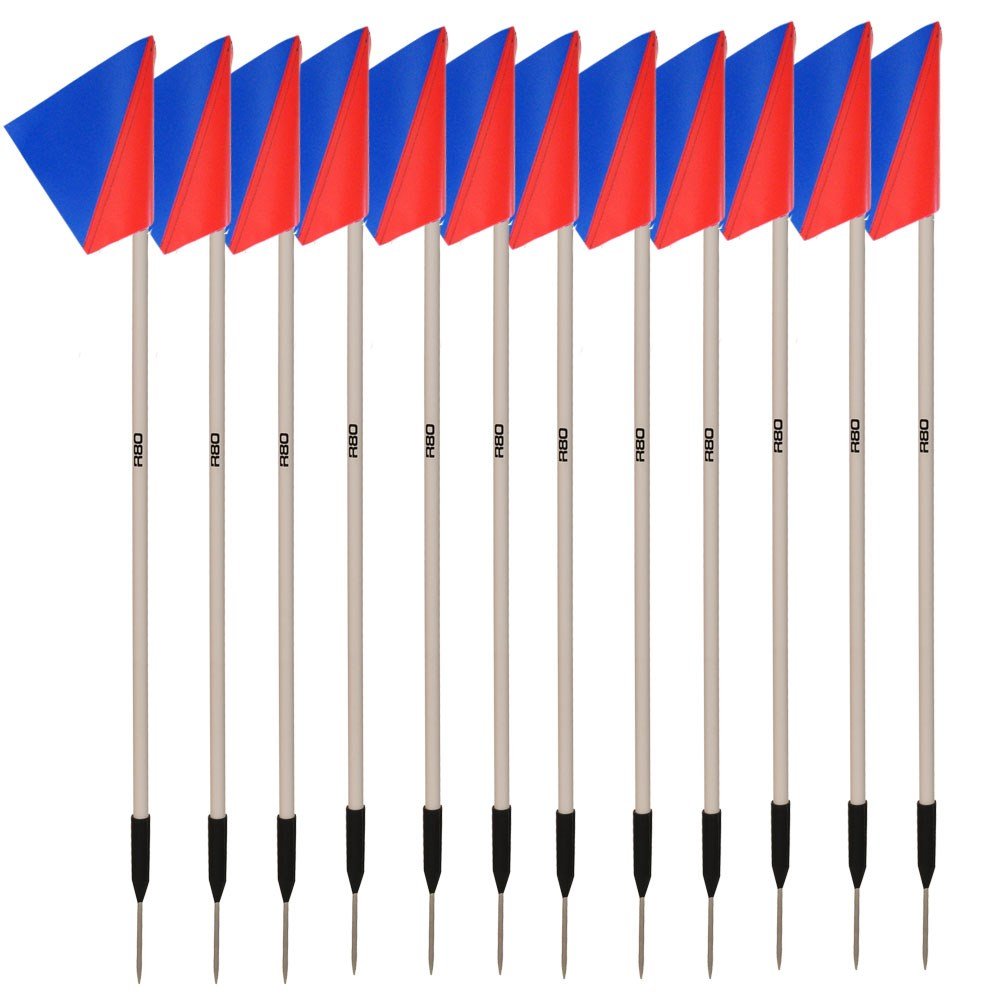 Sideline Pole with Club Colours Flag Sets - Red / BlueSet of 14