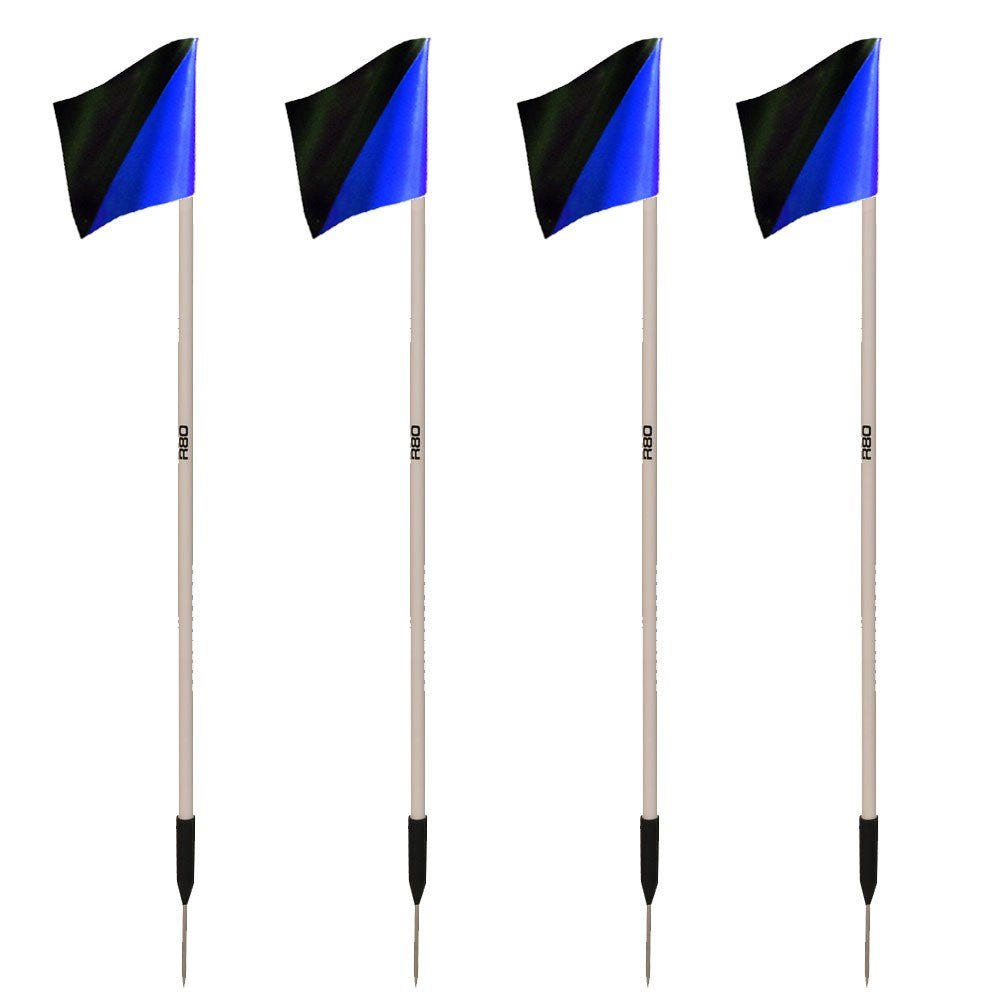 Sideline Pole with Club Colours Flag Sets - Black / Navy BlueSet of 4
